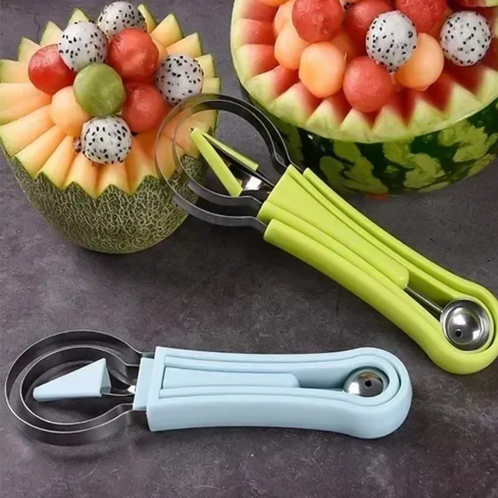 kIT Colher Forma Bola Frutas Decorar Esculpir 3 Peças