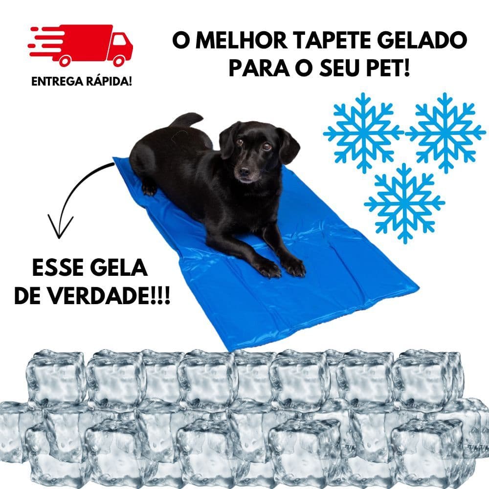 Tapete Gelado Pet Premium Azul Tapete Refrescante Para Cachorro e Gato Alta Qualidade
