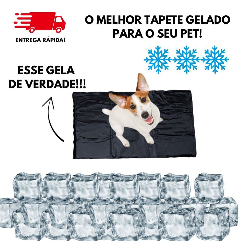 Tapete Gelado Pet Premium Preto Tapete Refrescante Para Cachorro e Gato Alta Qualidade