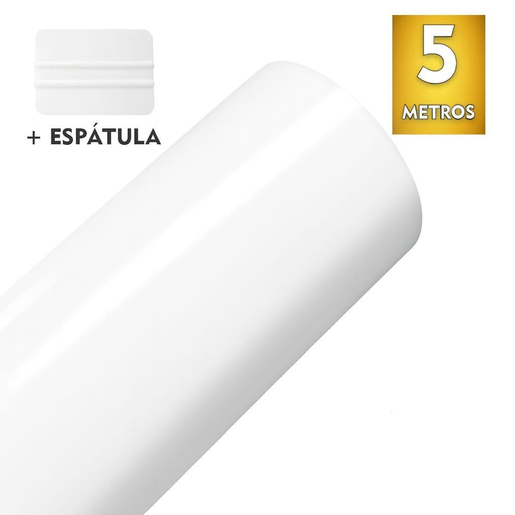 Adesivo de Vinil Lavável Branco Fosco Semi Brilho Envelopamento Para Móveis Cozinha Armário + Espátula