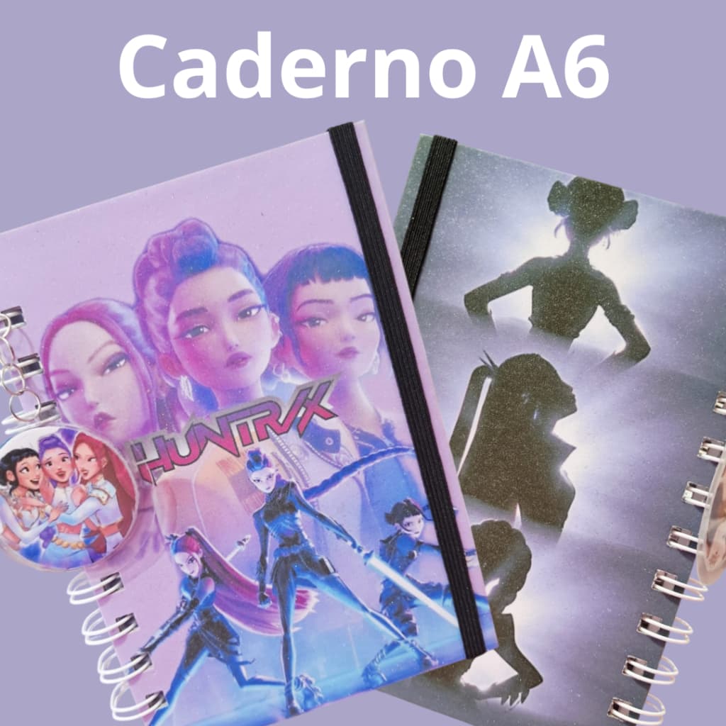 Caderno A6 - Temático Huntrix - 80 folhas - Capa Dura