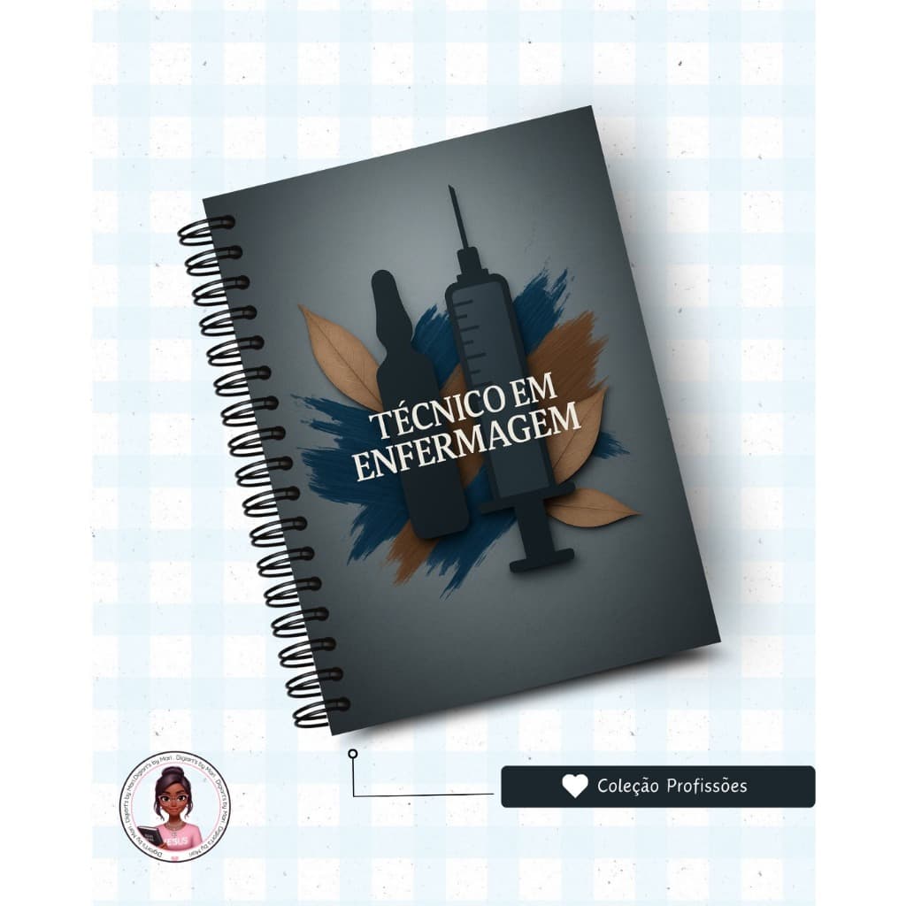 Caderno Pautado Personalizado A5 Profissões – Nome + Design Exclusivo Enfermagem, Psicanálise