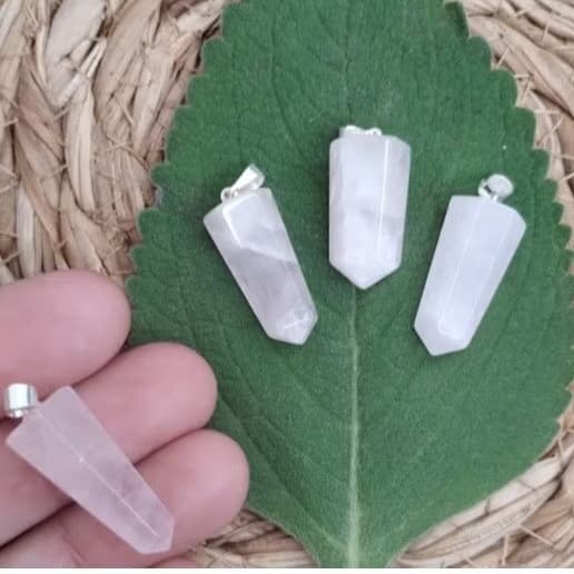Pingente Cristal Pedra Natural Ponta Lapidada - Proteção, Prosperidade e Espiritualidade