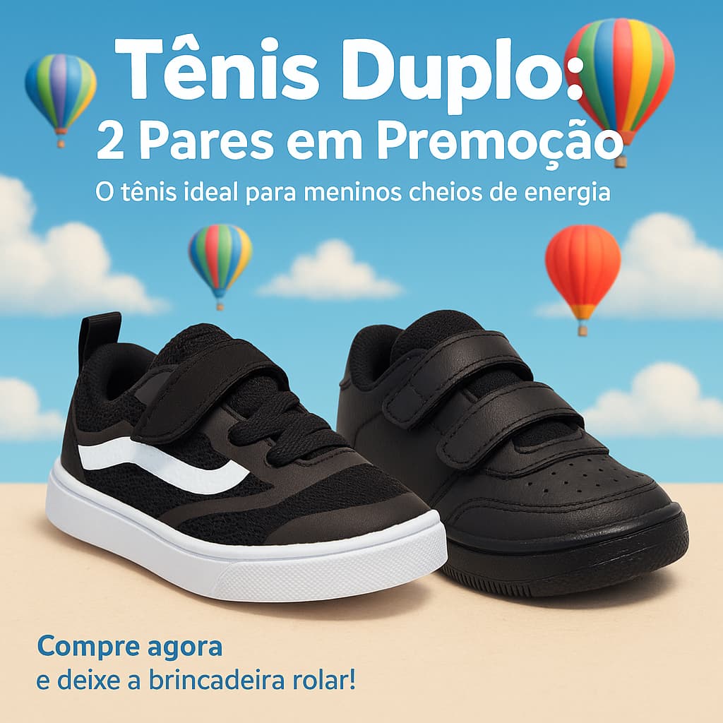 Kit 2 Pares Unissex – 2 Modelos Exclusivos para Escola e Dia a Dia - Pronta Entrega