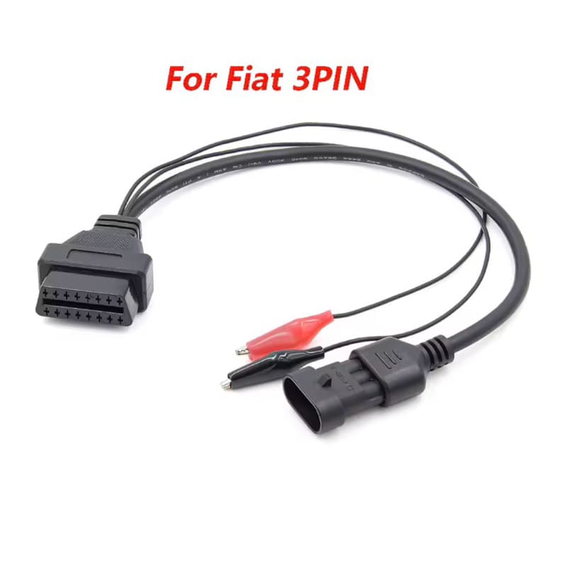 Adaptador cabo scanner Fiat 3 Pinos/obd2 16 Pinos Obd2 P/ Scanner cabo