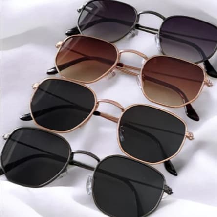 Óculos de Sol Hexagonal UV400 Masculino Feminino Unissex Oculos Classico Vintage Top Tendencias