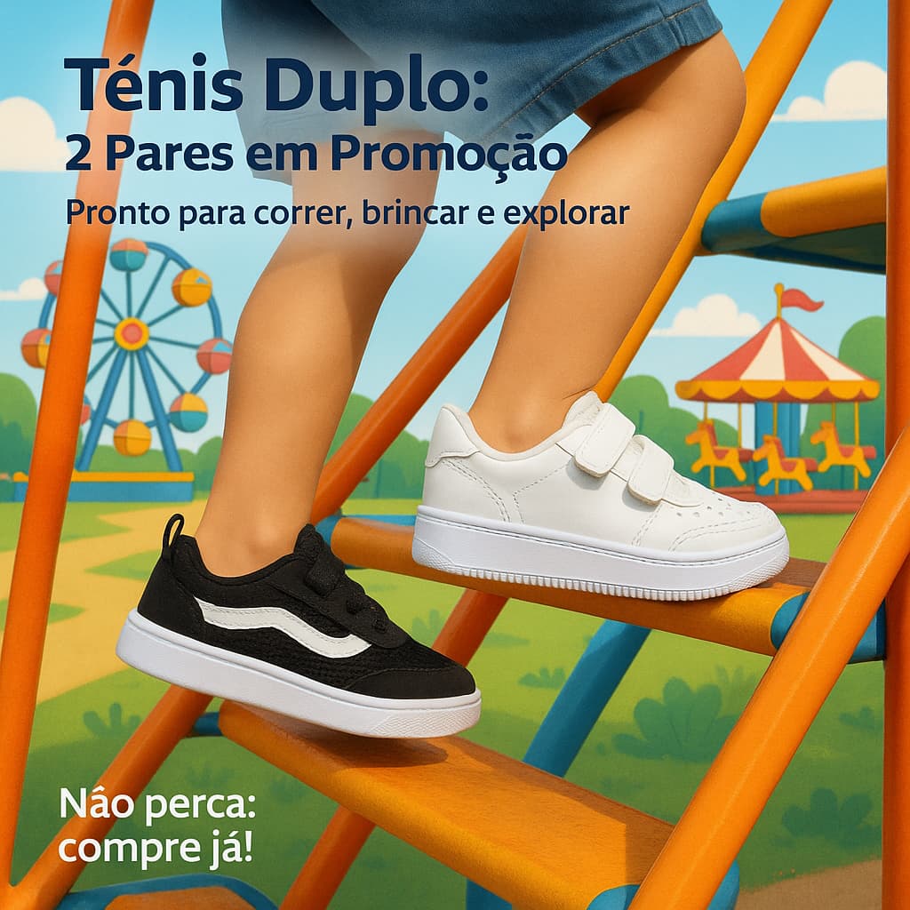 Kit 2 Tênis Infantil Menino – 2 Modelos Leves, Flexíveis e Prontos p/ Brincar - Pronta Entrega
