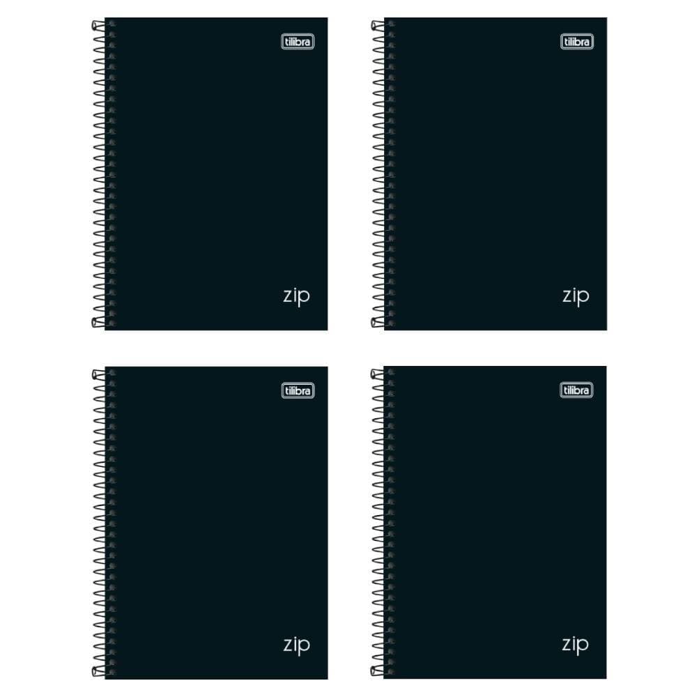 Caderno  80 Folhas 1/4 Pequeno Zip Tilibra Capa Dura - Tamanho de Agenda