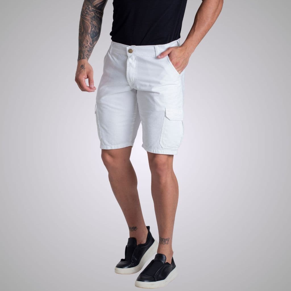 Bermuda Cargo Sarja Brim Com 6 Bolsos Masculina