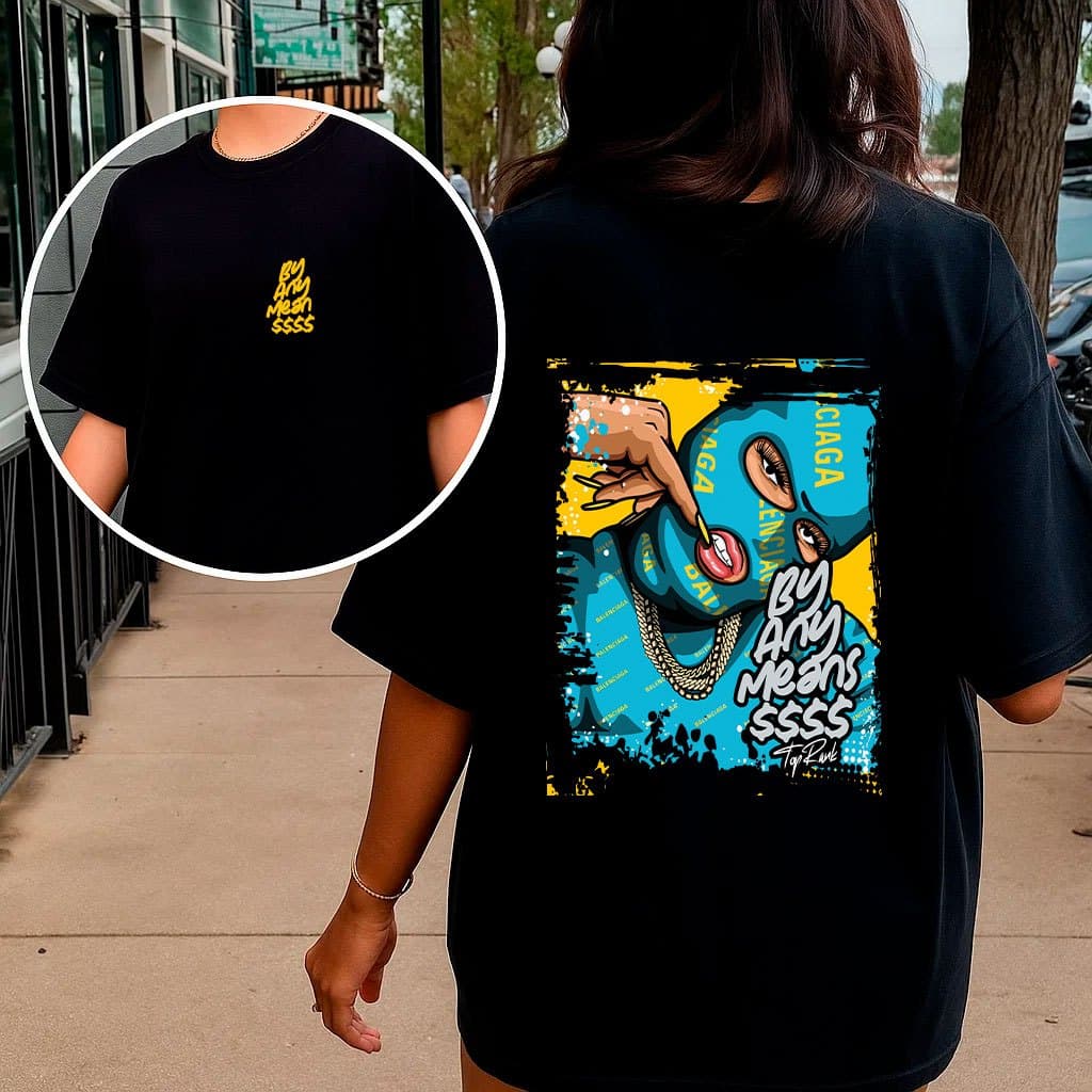 Camiseta Oversized Streetwear Balanciaga 100% Algodão Unissex  Feminino Masculino
