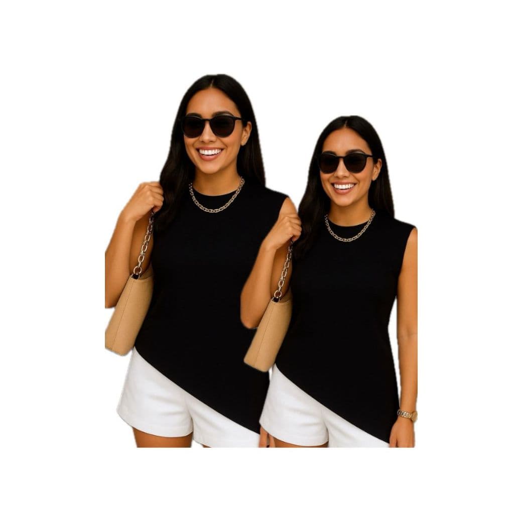 Kit 2 Peças Blusa Assimétrica 100% algodão - Promoção