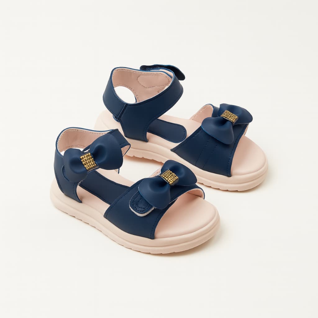 Sandália Infantil Feminina Menina com 2 Laços Conforto e Estilo