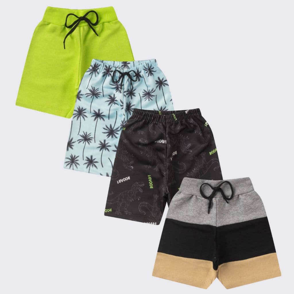 Kit 4 Shorts Infantil Juvenil Menino Bermuda Masculino Verão