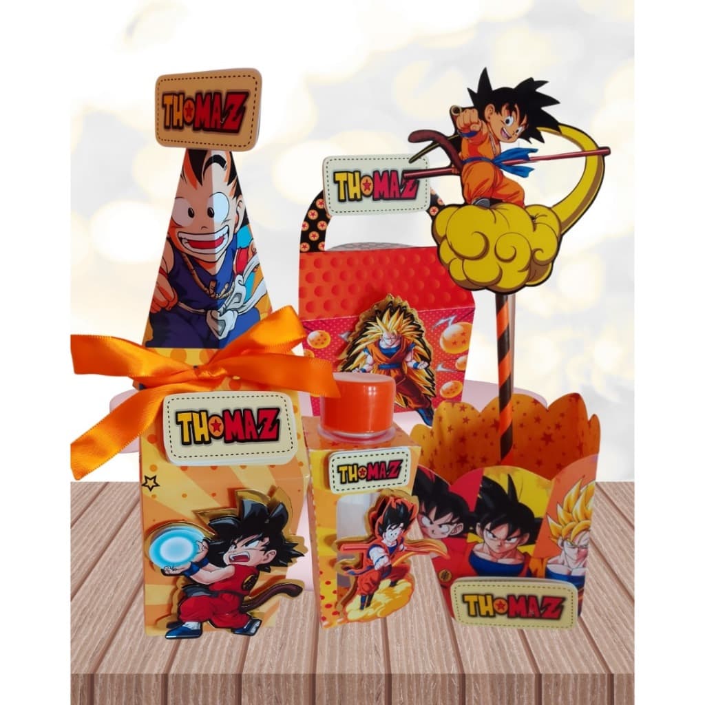 Kit TEMA DRAGON BALL - lembrancinhas festa infantil –  caixinhas personalizadas -  PEGUE E MONTE