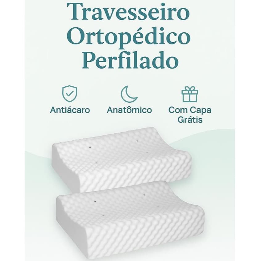 Kit 2 Travesseiros cervical ortopédico magnético espuma soft infravermelho premium