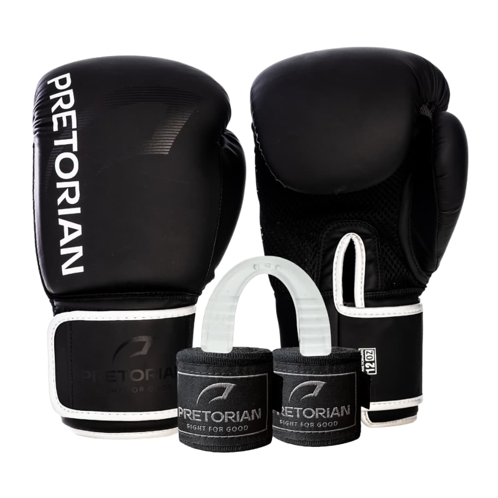 Kit Muay Thai Boxe Luva + Bandagem + Protetor Bucal | Feminino Masculino | Artes Marciais
