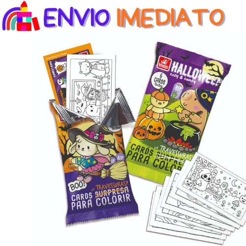 Cards Para Colorir - Cozy & Comfy - criança - Pra Colorir