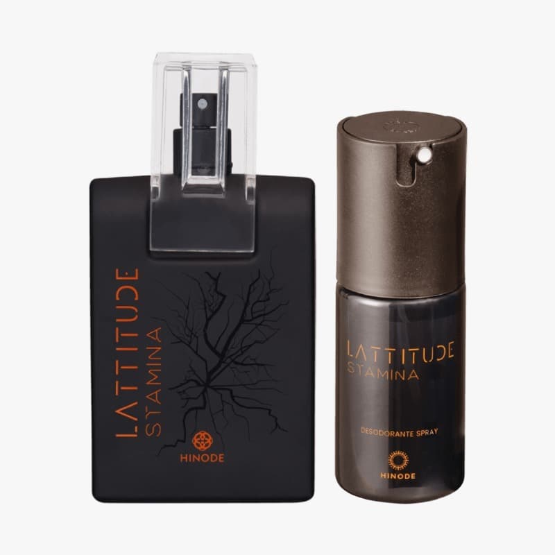 Kit Perfume Lattitude Stamina 100ml Hinode + Body Spray Stamina 100ml para o corpo
