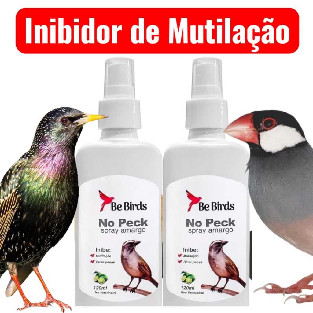 Kit 2 Sprays Amargos Para Pássaros Inibidor de Bicadas e Automutilação – No Peck 120ml