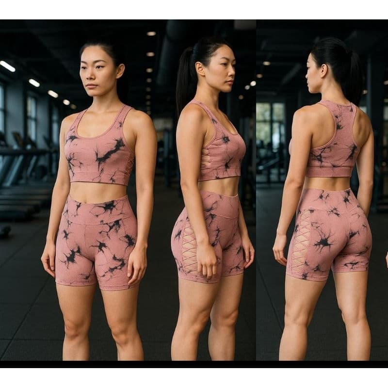 Conjunto feminino de academia Conjunto top e short importado Conjunto fitness