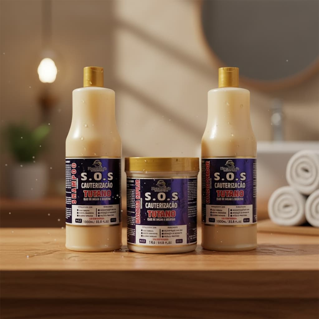 Kit s.o.s Cauterização Tutano Kosnattus Shampoo/Condicionador/Máscara