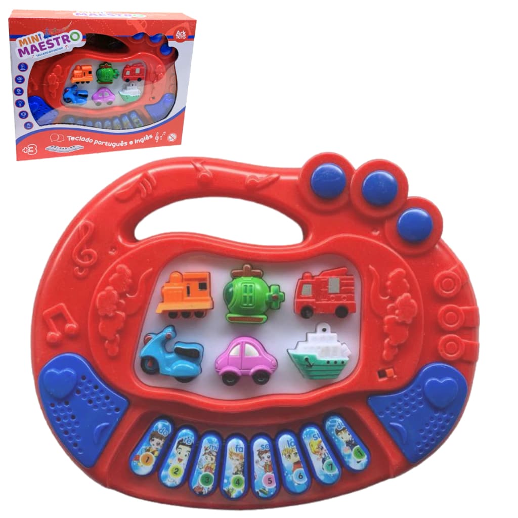 Teclado Musical Infantil Educativo para Crianças e Bebês com Luzes Coloridas, Sons Divertidos