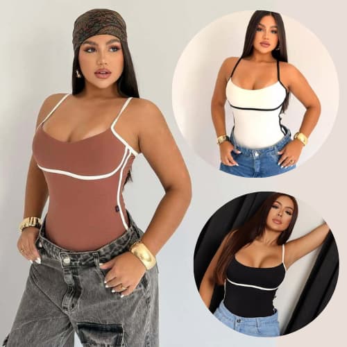 Body Maiô Ely Alça Cavado Feminino Com Bojo Sustentação Tendencia Moda Gringa 2026