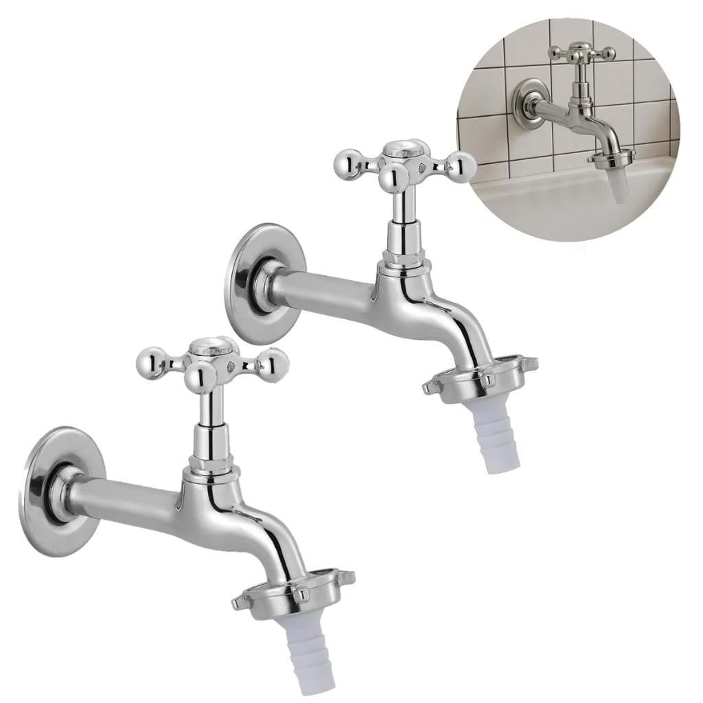 Kit com 2 Torneira Para Tanque E Jardim De 1/2 Com Bico 3/4 1130 c 33 Metal Cromada