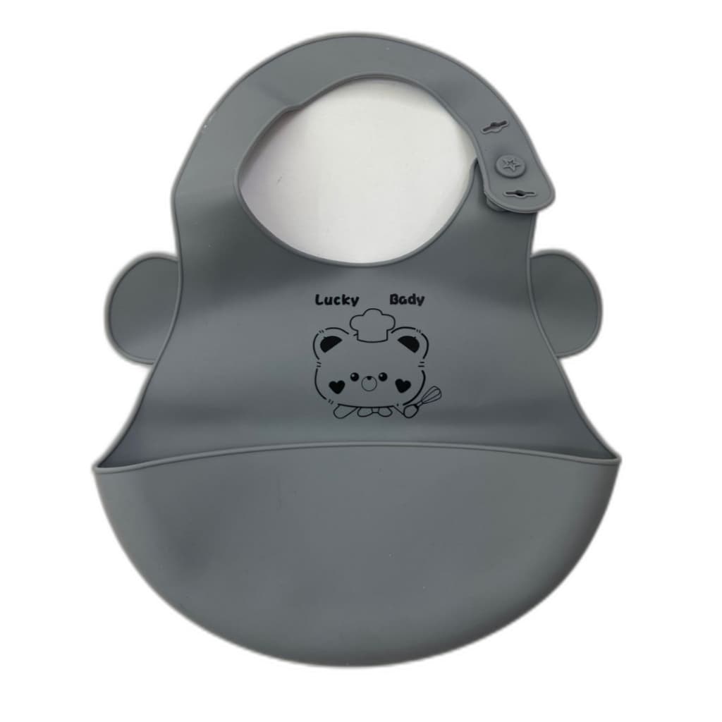 Babador Babete Silicone com Bolso Cata Migalhas Infantil Bebê Impermeável Ajustável