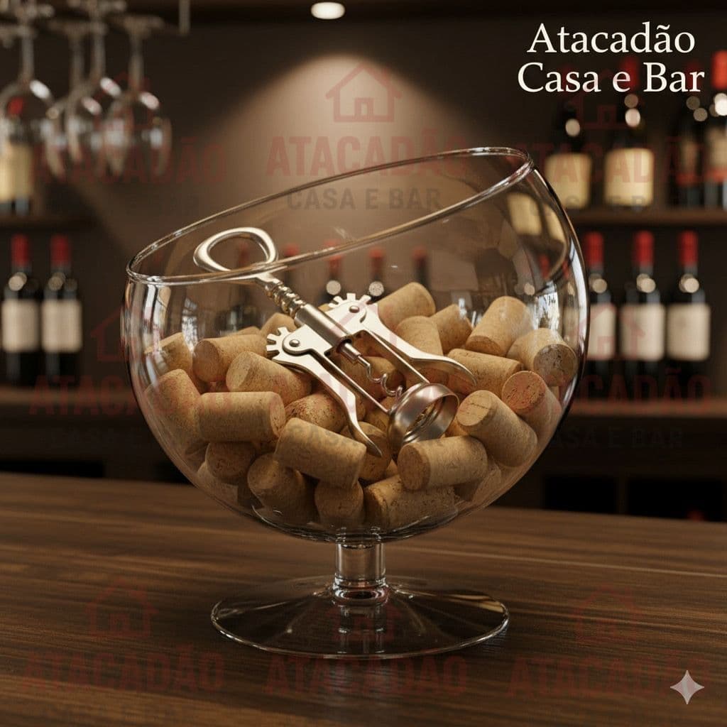 Taça Boca Torta Com Pè Em Vidro 1,8lts