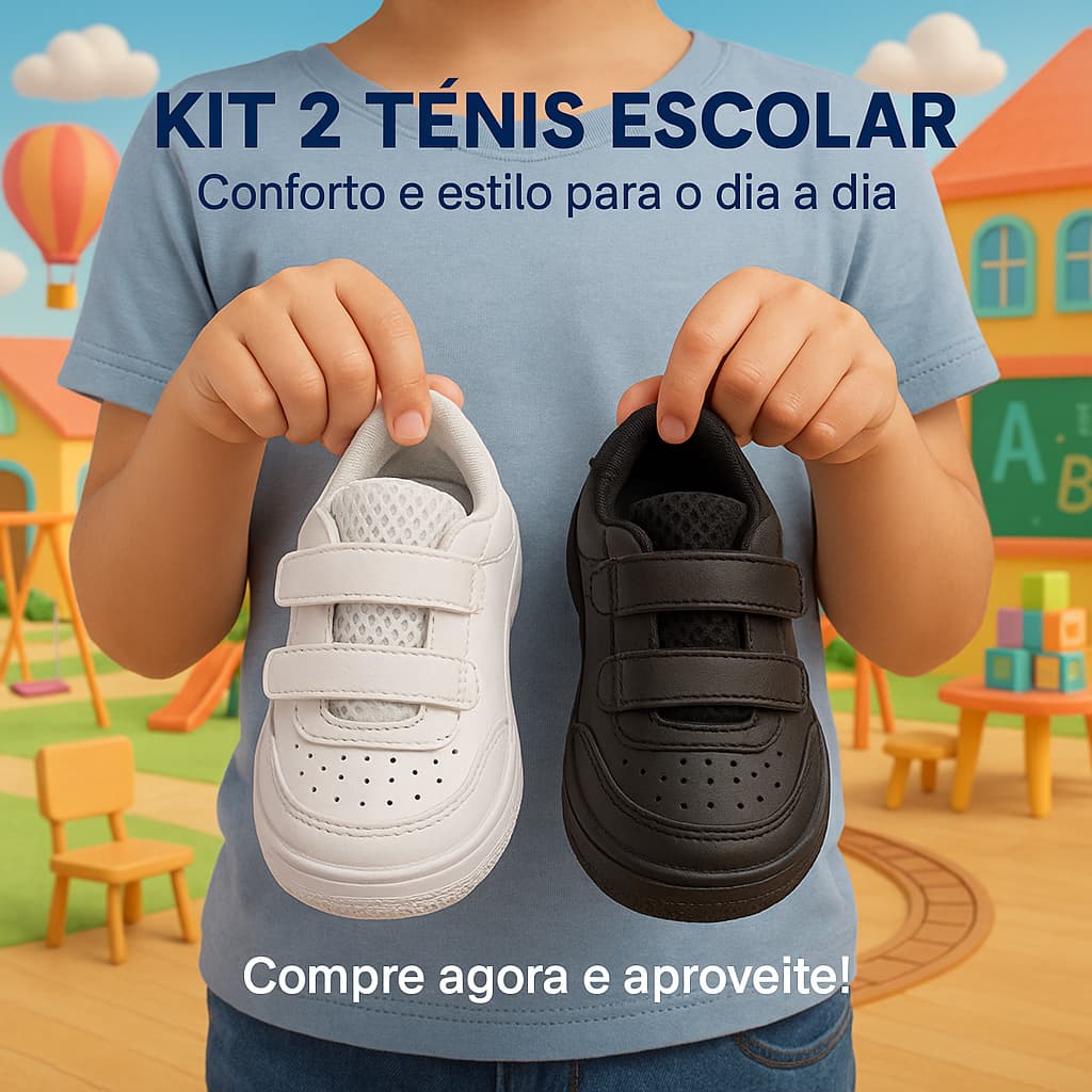 Kit 2 Tênis Menino Infantil - Escolar Confortável Seguro e Estiloso – Envio Rápido