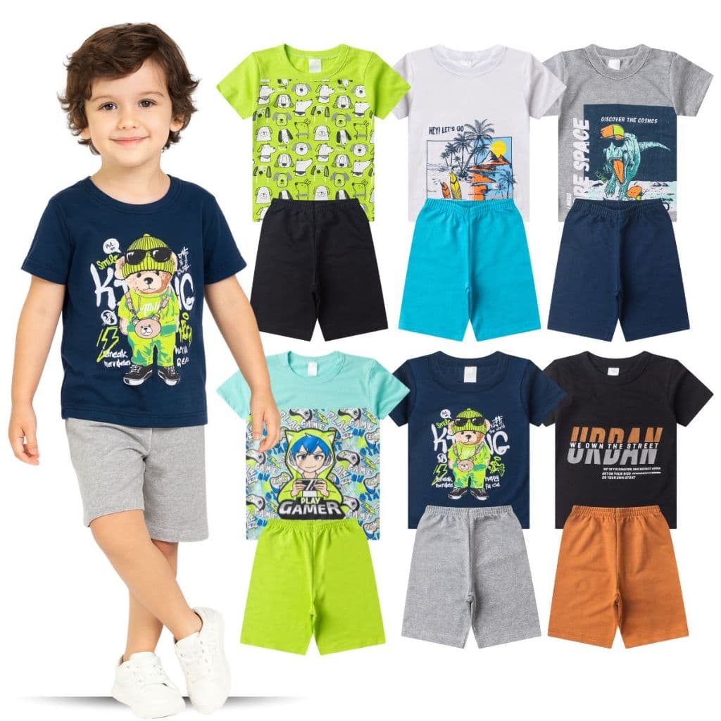 Conjunto Infantil Menino Camiseta e Bermuda