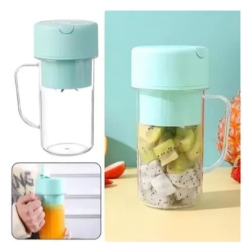 Mini Liquidificador Caneca Mixer 6 Lâminas E Canudo