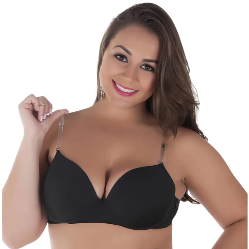 Sutiã Com Alça De Silicone Invisível Plus Size Com Bojo Xgg