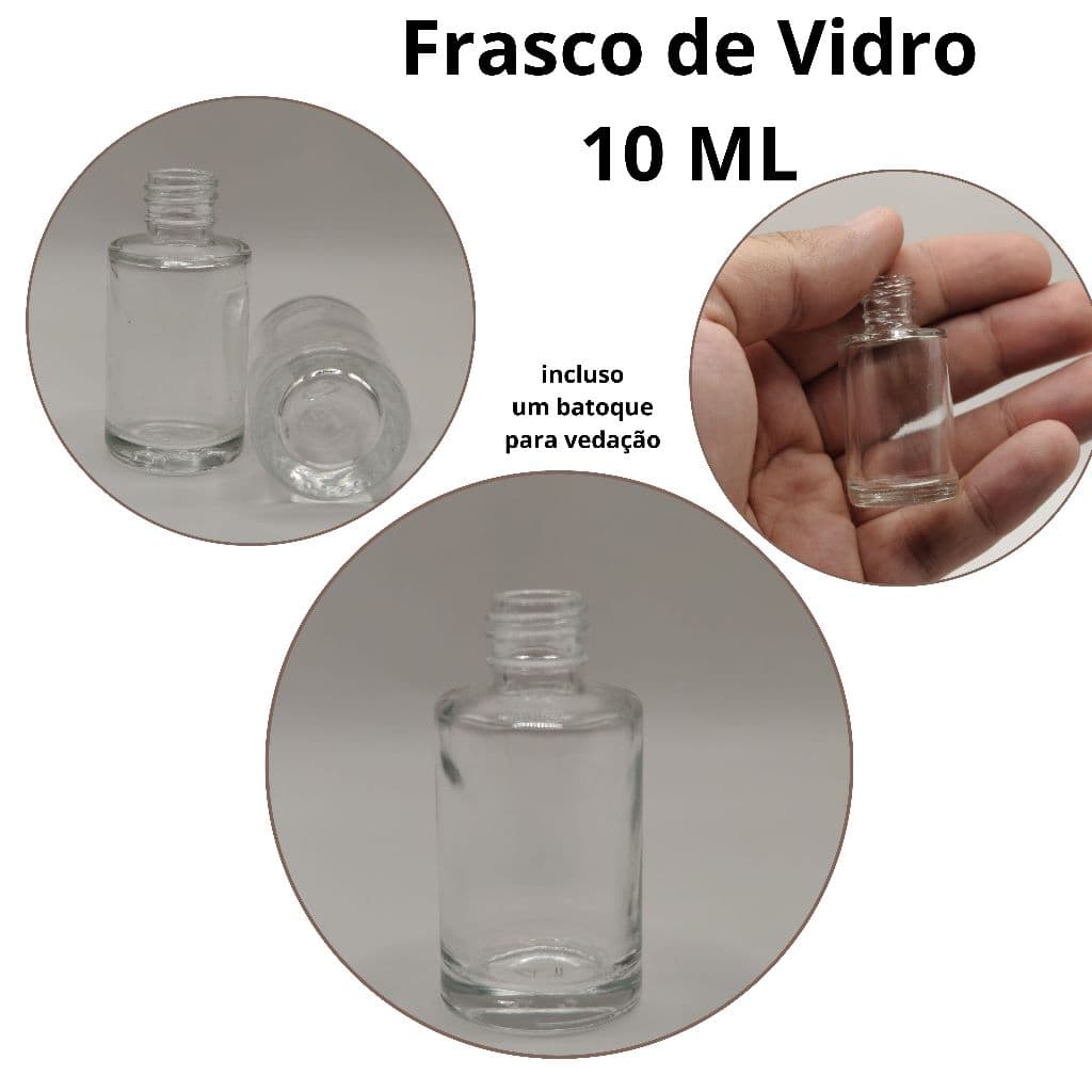 Frasco de vidro cilíndrico 10 mL