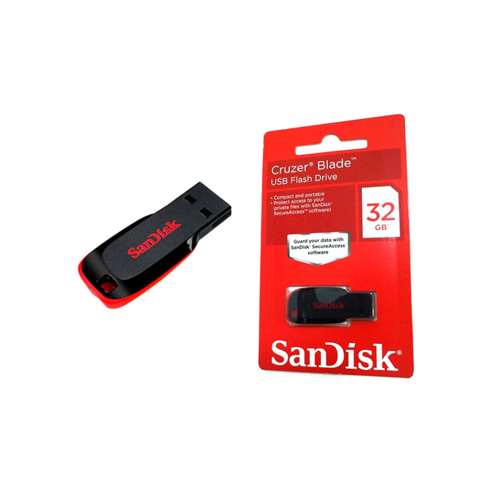 Pen Drives Sandisk Original USB 32GB Cruzer Lâmina 2.0 Flash Drive Memory Stick Pen Drive