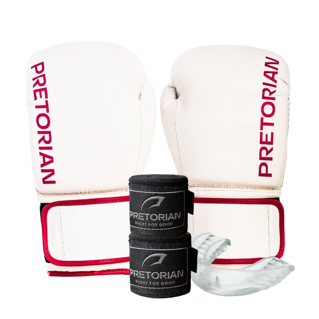 Kit Muay Thai Boxe Luva + Bandagem + Protetor Bucal Feminino