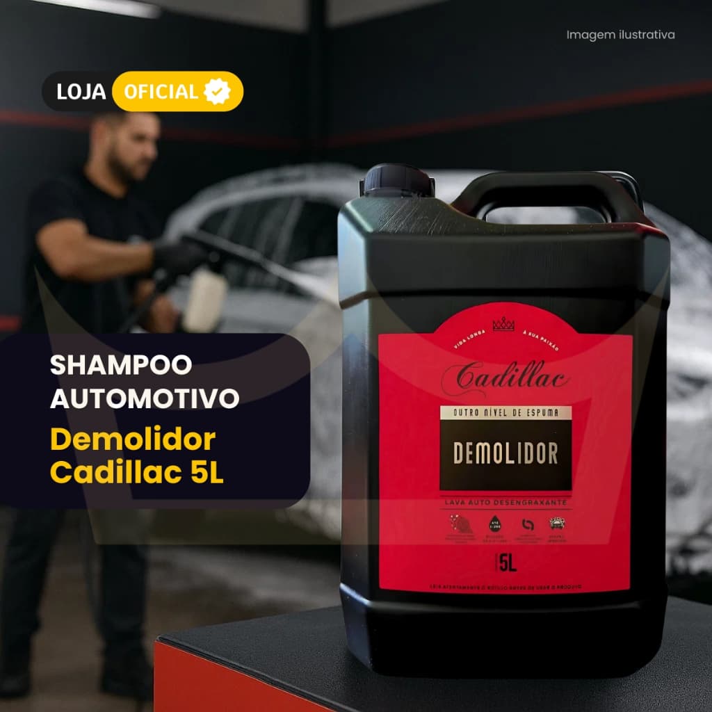 Shampoo Automotivo Profissional Desengraxante Cadillac Demolidor 5 Litros Brilho