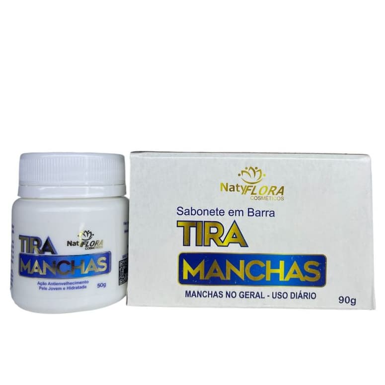 Kit Tira Manchas Limpeza Profunda da Pele Sabonete em Barra e Creme Tira Manchas NatyFlora
