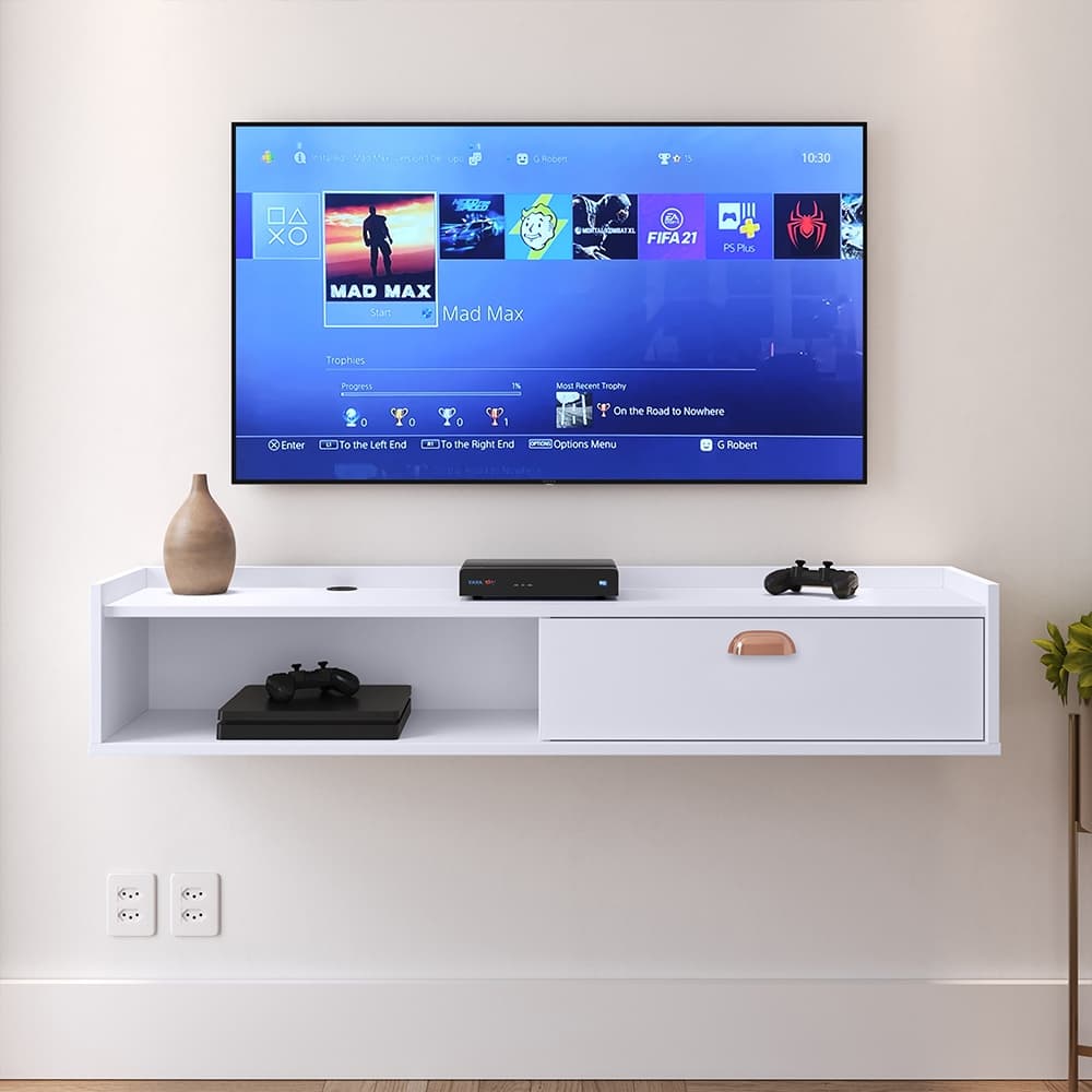 Rack Suspenso para Sala de Estar 1,20MTs - Suporte para TV e Decoração Moderna Sala, Quarto