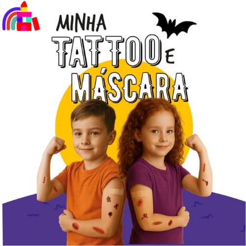 Kit 10 - Tatuagem Temporária - Infantil - Tema Hallowen - Infantil