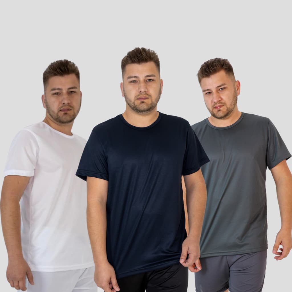 Camiseta Masculina Kit 3 Dry Fit Leves Seca Rapido Slim fit Academia Treino Casual Musculação