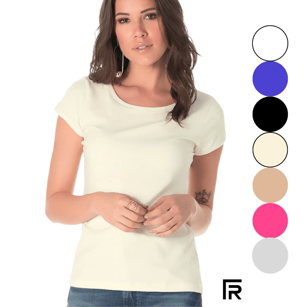 Blusa Feminina Decote Redondo Básica Viscolycra 010006-A
