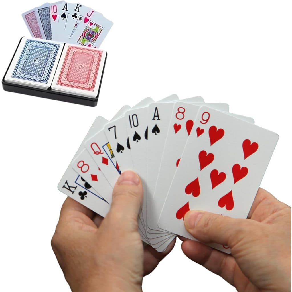 2 Baralho 100% Plástico Prova D'água 108 Cartas Estojo (truco, cacheta....) (1 caixa com 2 baralhos)