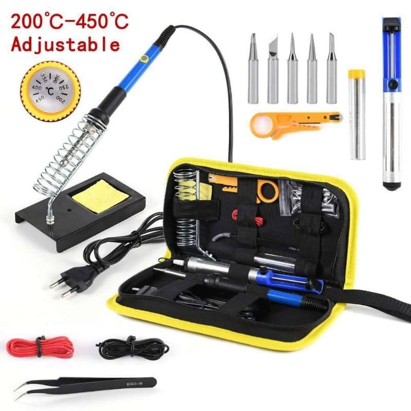 Kit Ferro Solda + Tubete Estanho Com Resina E Sugador Solda 110V-220V