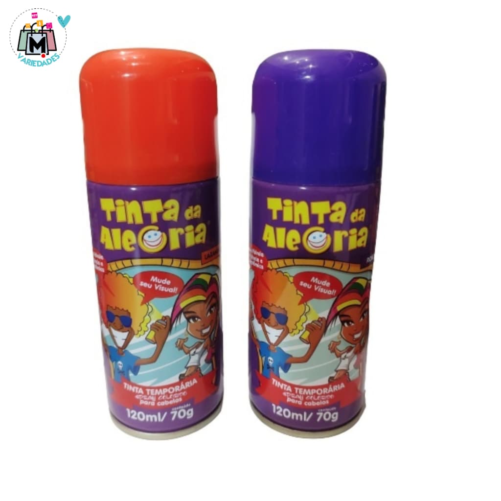 Kit Spray Tinta da alegria Diversão Garantida Não Tóxica Segura e Divertida para Festas Escola