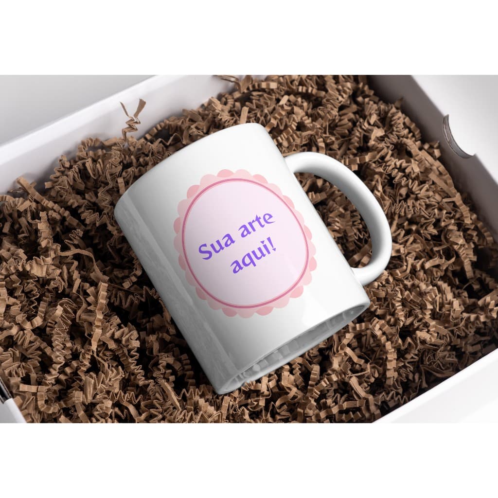 Caneca Personalizada Sua Arte Aqui! Caneca Branca para Logo Estampas Criativas | Presente Exclusivo para empresas amigos