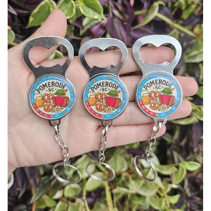 Kit Chaveiros Chapinha de metal abridor redondo personalizado em resina