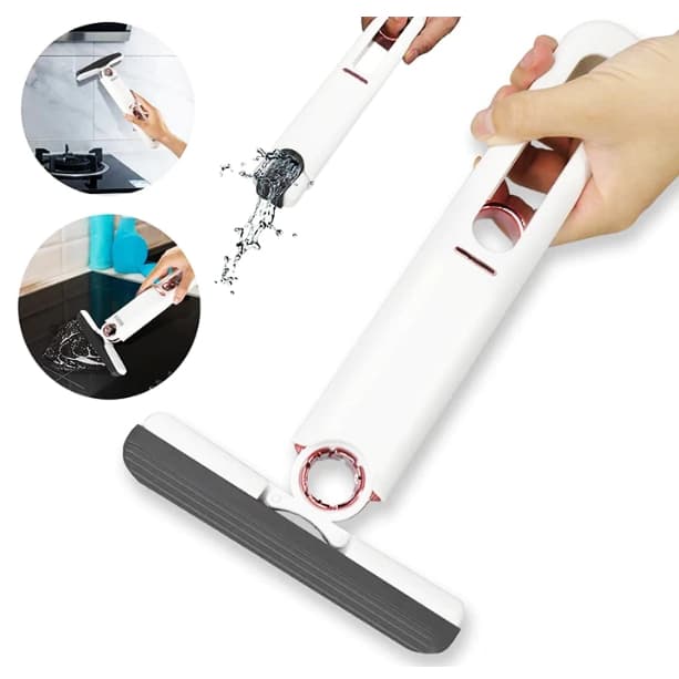 Mini Rodo Esfregão Portátil Absorvente Mop Auto Squeeze Janela Cozinha Pia  Limpeza Multiuso KA-2682