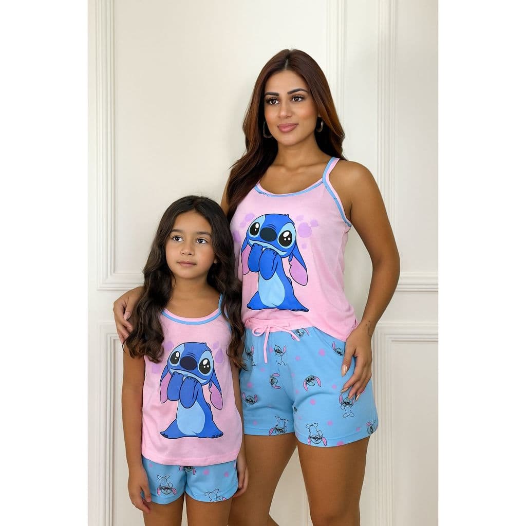 KIT PIJAMA MAE E FILHA MODELO RAYANE COM CÓS